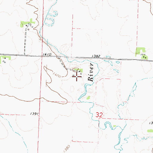 Topographic Map of Schrick Farms, IA