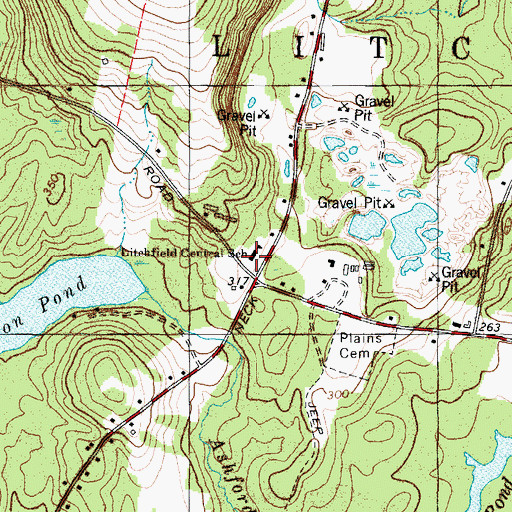 Topographic Map of Litchfield Central School (historical), ME