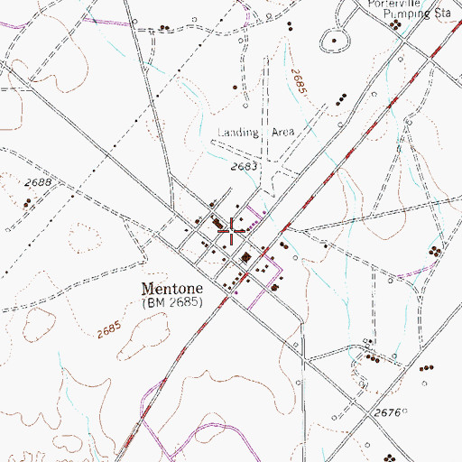 Topographic Map of Mentone Census Designated Place, TX