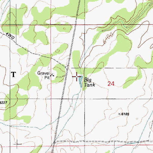 Topographic Map of New Tank, AZ