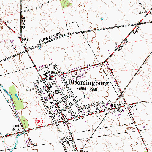 Topographic Map of Bloomingburg Mobile Home Park, OH