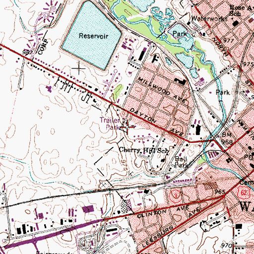 Topographic Map of Twin Acres Mobile Home Park, OH