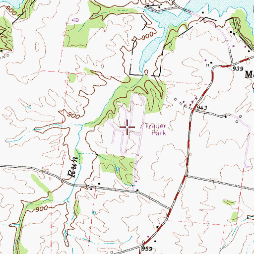 Topographic Map of Babingtons Trailer Park, OH