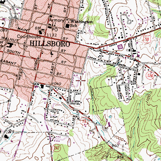Topographic Map of Blair Modern Trailer Court, OH