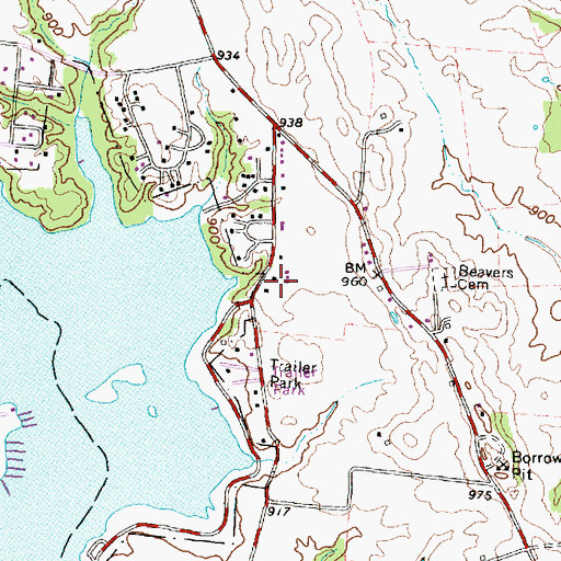 Topographic Map of Henrys Trailer Court, OH