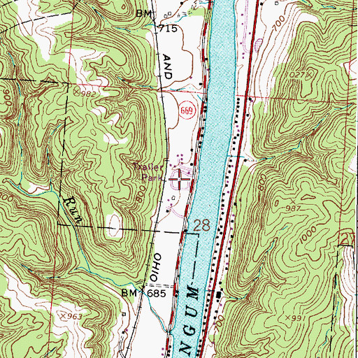 Topographic Map of Morgan Meadows Mobile Home Park, OH