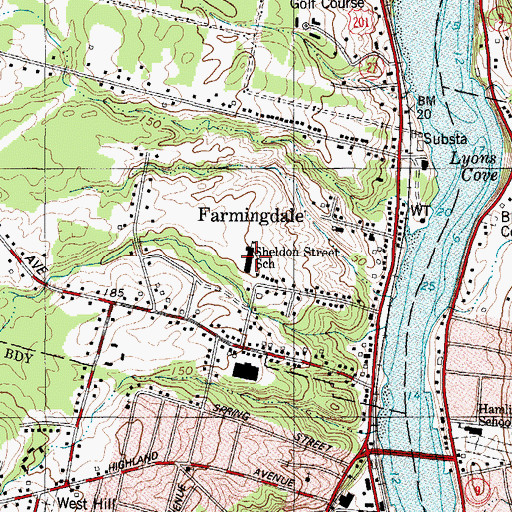 Topographic Map of Sheldon Street School (historical), ME