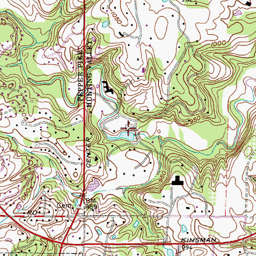 Topographic Map of Daisy Hill Greenhouses, OH