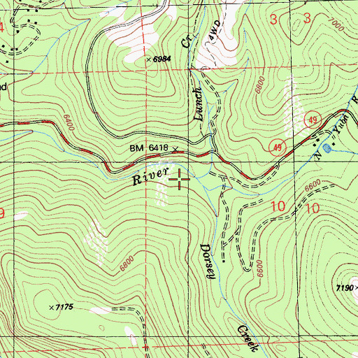 Topographic Map of Lunch Creek, CA