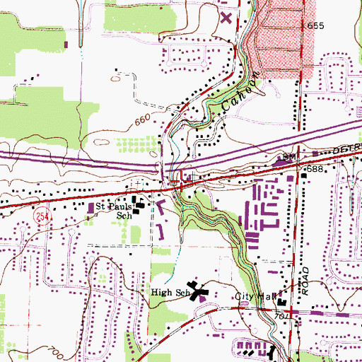 Topographic Map of Cahoon Nursery, OH