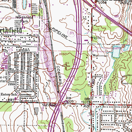 Topographic Map of Freeway Industrial Park, OH