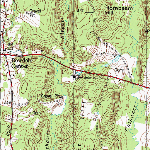 Topographic Map of Bowdoin School (historical), ME