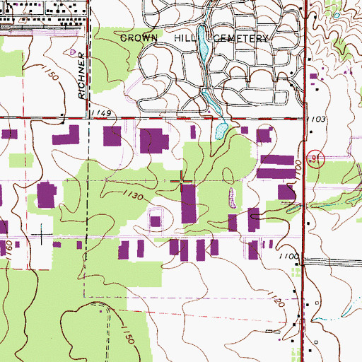 Topographic Map of Twinsburg Industrial Park, OH