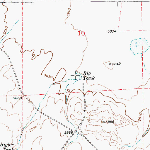 Topographic Map of Big Tank, AZ