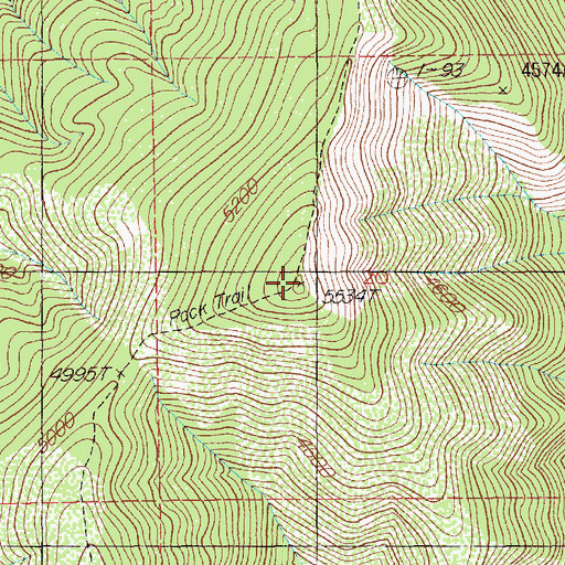 Topographic Map of Hunters Peak, ID