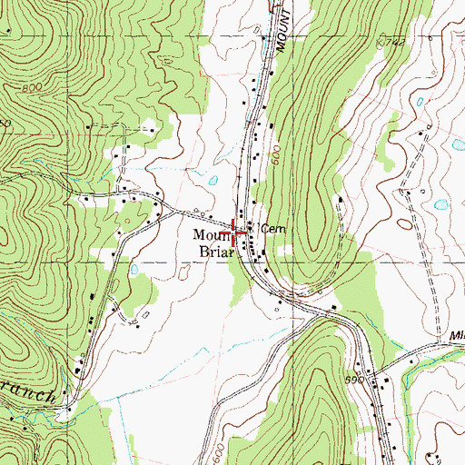 Topographic Map of Mount Briar Census Designated Place, MD