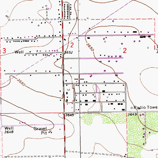 Topographic Map of North Hobbs Census Designated Place, NM