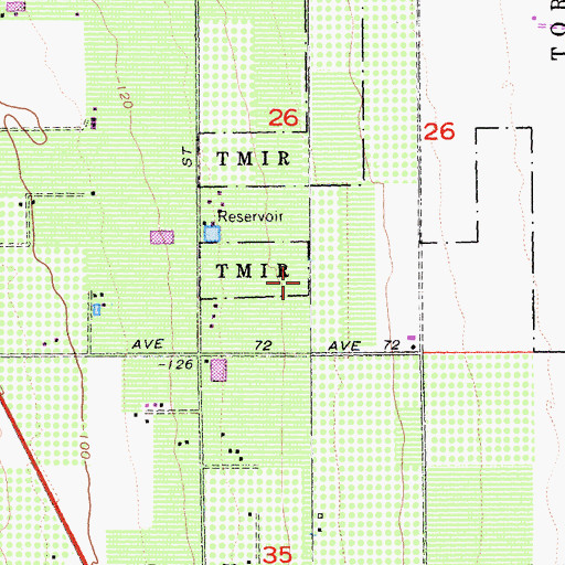 Topographic Map of Oasis Census Designated Place, CA