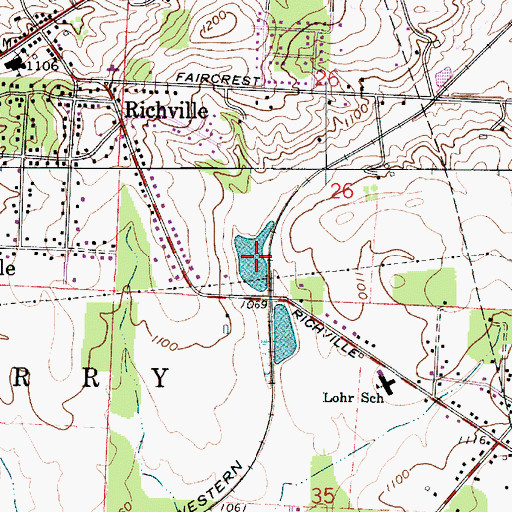 Topographic Map of Lake Andreadis, OH