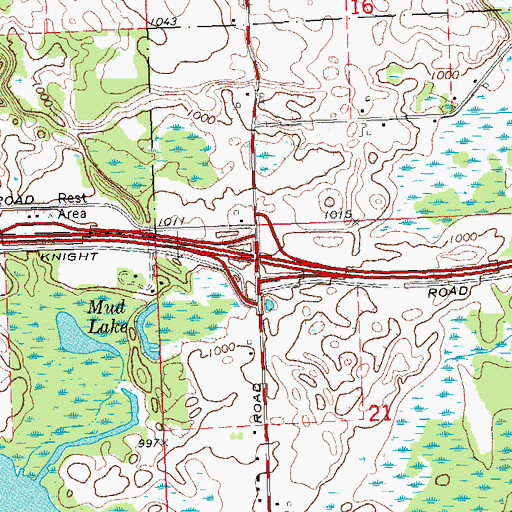 Topographic Map of Interchange 150, MI