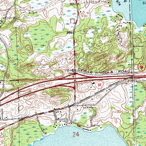 Topographic Map of Interchange 147, MI
