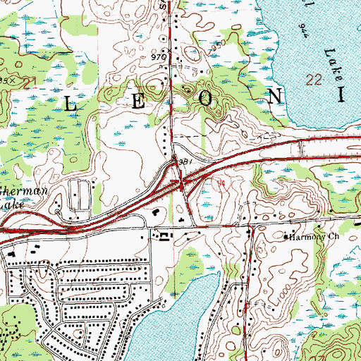 Topographic Map of Interchange 145, MI
