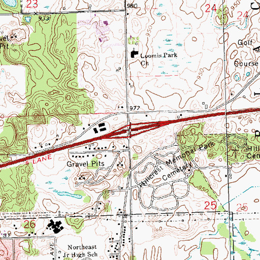 Topographic Map of Interchange 141, MI