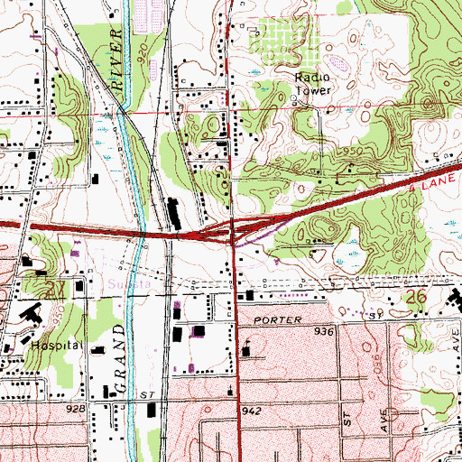 Topographic Map of Interchange 139, MI