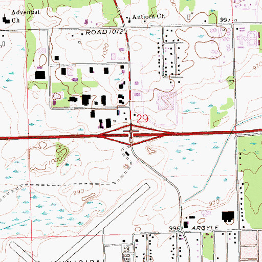 Topographic Map of Interchange 137, MI