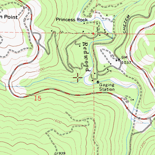 Topographic Map of Lupton Creek, CA