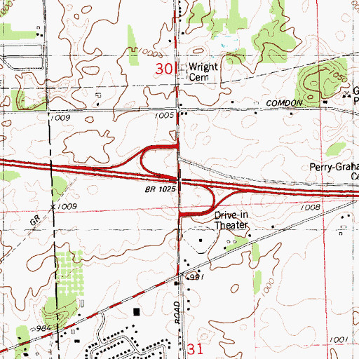 Topographic Map of Interchange 124, MI