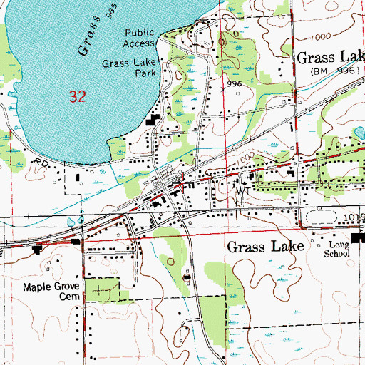 Topographic Map of Michigan Central Railroad Depot Historical Marker, MI