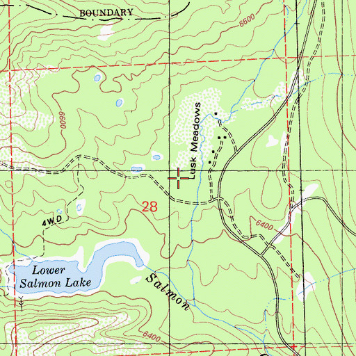 Topographic Map of Lusk Meadows, CA