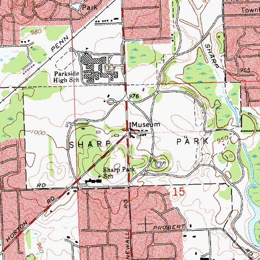 Topographic Map of Ella Sharp Museum Historical Marker, MI