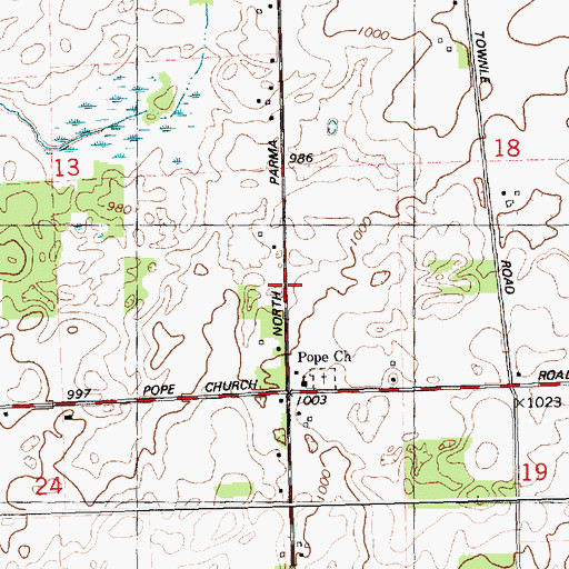 Topographic Map of Jameson Farm Historical Marker, MI