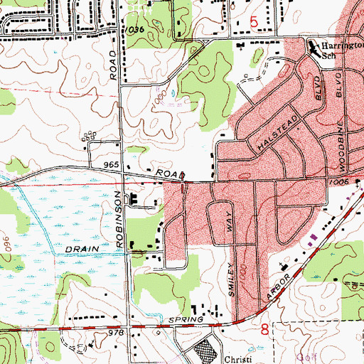 Topographic Map of McCain School Historical Marker, MI