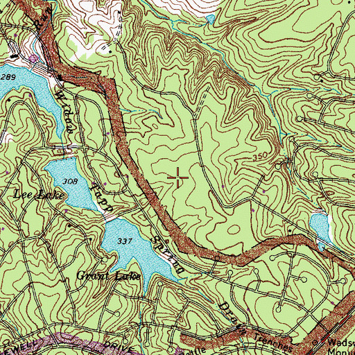 Topographic Map of Lake Wilderness Census Designated Place, VA
