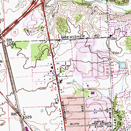 Topographic Map of Northwood Mobile Home Park, OH