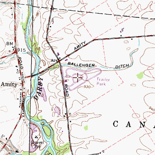 Topographic Map of The Suburbans Mobile Home Park, OH