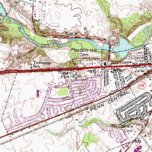 Topographic Map of Oakwood Acres, OH