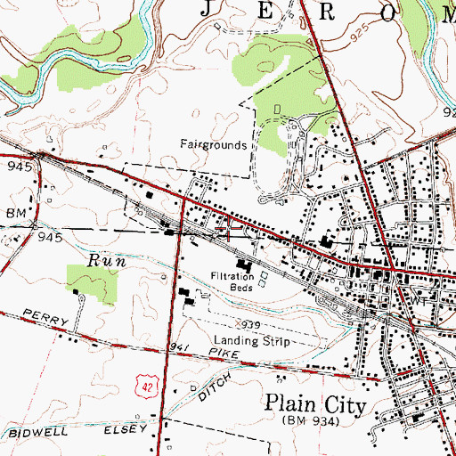 Topographic Map of Troyer Mobile Home Park, OH