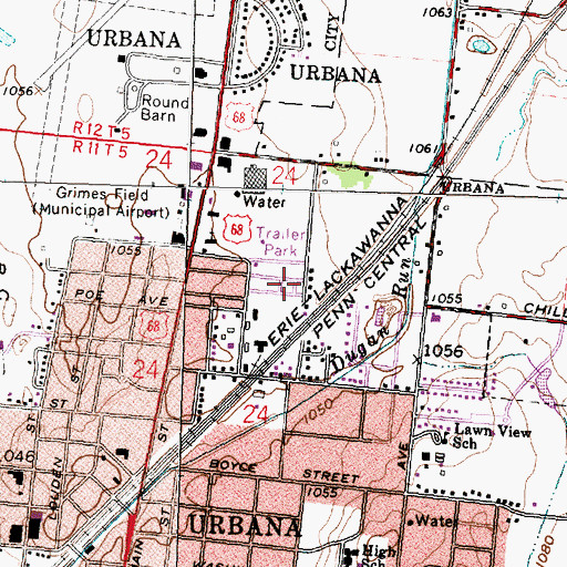 Topographic Map of McKeever Mobile Home Park, OH