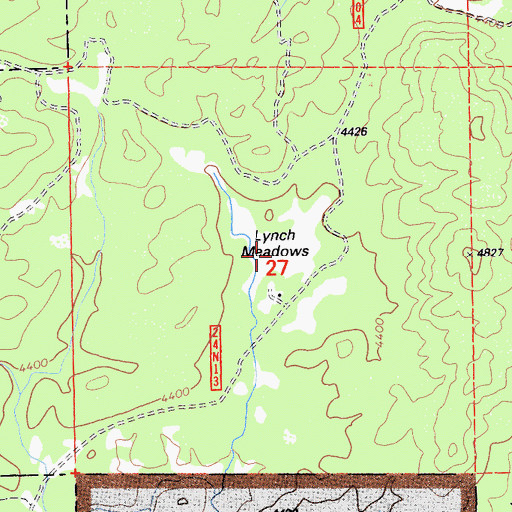 Topographic Map of Lynch Meadows, CA