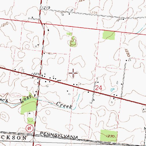 Topographic Map of Paris Court West, OH