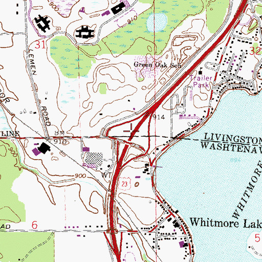 Topographic Map of Interchange 53, MI