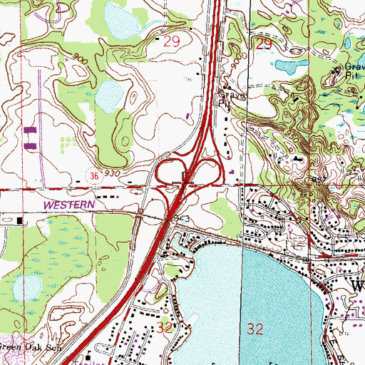 Topographic Map of Interchange 54, MI