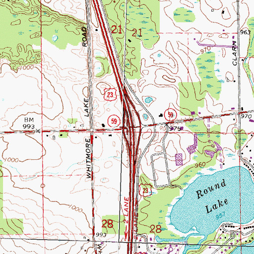 Topographic Map of Interchange 67, MI