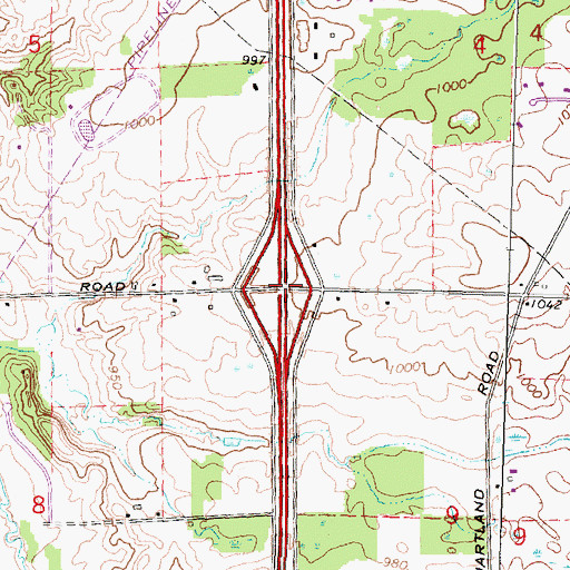 Topographic Map of Interchange 70, MI