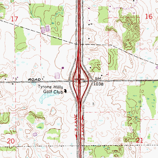 Topographic Map of Interchange 75, MI