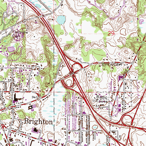 Topographic Map of Interchange 147, MI